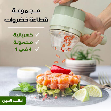 4-in-1 portable electric vegetable cutter set with two years warranty