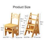 ⁦كرسي سلم خشبي قابل للطي 3 في 1⁩ - الصورة ⁦6⁩