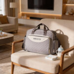 ⁦حقيبة ظهر كبيرة السعة للأم والطفل مصنوعة من البوليستر مع مساحة تخزين مدمجة لحفاضات الأطفال⁩ - الصورة ⁦2⁩