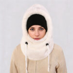 ⁦وشاح صوف بغطاء رأس، دافئ لفصل الشتاء للجنسين - لارج⁩ - الصورة ⁦2⁩