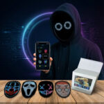 ⁦قناع وجه LED قابل لإعادة الشحن وبرمجته بتقنية البلوتوث⁩ - الصورة ⁦2⁩