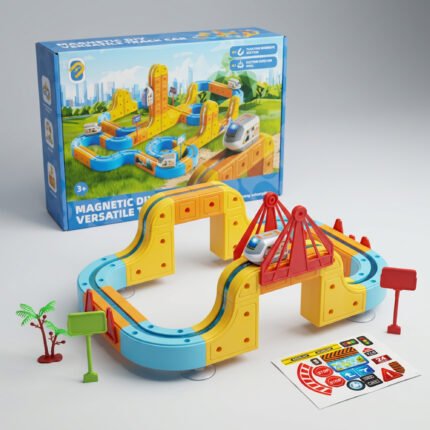 مجموعة قطار السكك الحديدية الكهربائية للأطفال، 123 قطعة