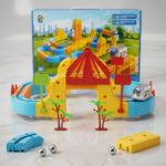 ⁦مجموعة قطار السكك الحديدية الكهربائية للأطفال، 123 قطعة⁩ - الصورة ⁦2⁩