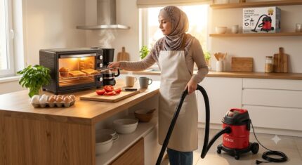 ميكروويف وقلاية وصانعة قهوة 3 في 1 نيو جولدن +مكنسة جاف و رطب ونفخ من دينكس بضمان عامين 3 في 1 للمنزل والسيارة