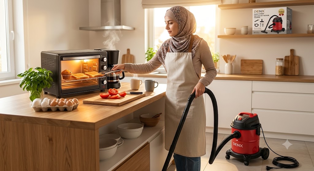 d5ad82b7-cffa-4d46-8981-d159f5ee081d.jpg ميكروويف وقلاية وصانعة قهوة 3 في 1 نيو جولدن +مكنسة جاف و رطب ونفخ من دينكس بضمان عامين 3 في 1 للمنزل والسيارة - الصورة 1