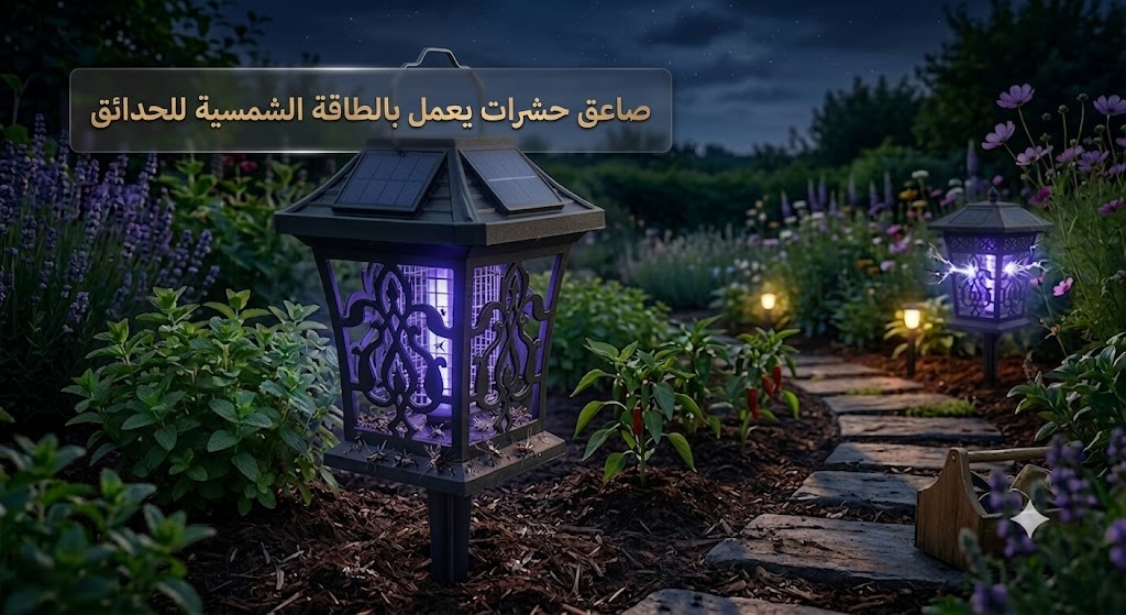 e6936648-844b-470a-85cb-db6a1ca593c7.jpg صاعق حشرات يعمل بالطاقة الشمسية للحدائق - الصورة 1
